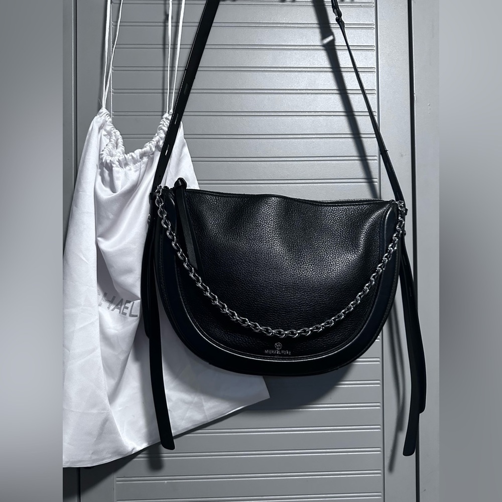 Michael Kors Black Large Jagger Messenger Bag W/ Chain & Dustbag NWOT MSRP: $598 - Picture 9 of 16
